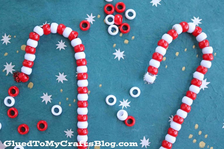 Beaded candy cane ornament