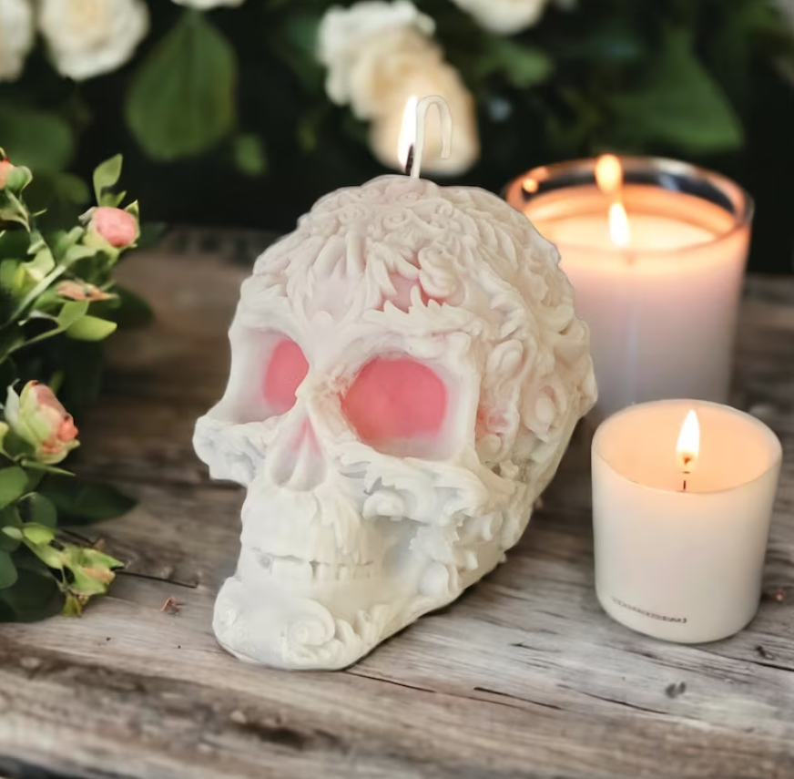 Bleeding Skull Candle