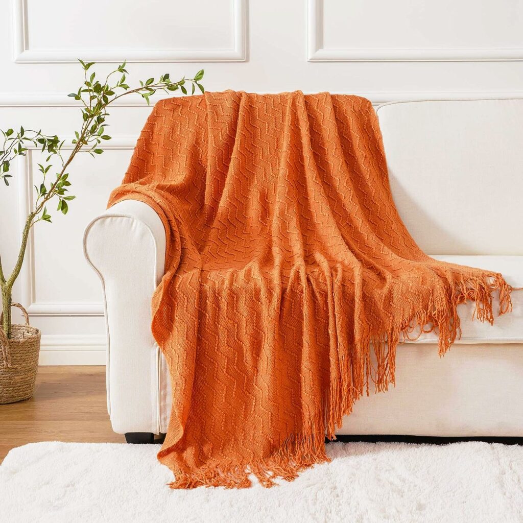 Burnt Orange Throw Blanket