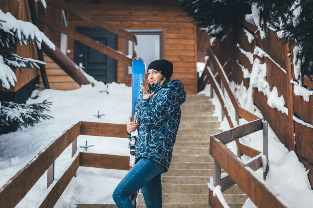 Woman skiing