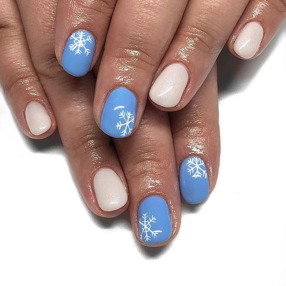 Snowflake nail art