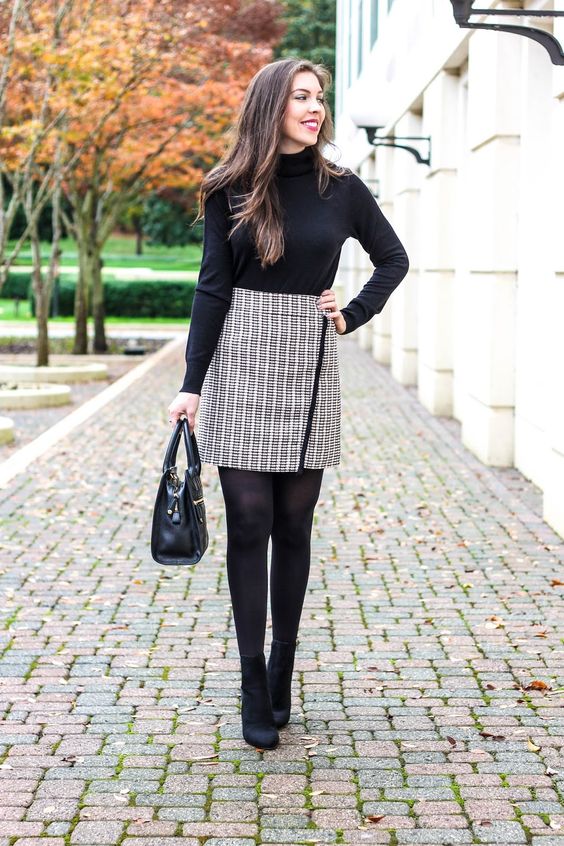 Skirt and sweater outfit