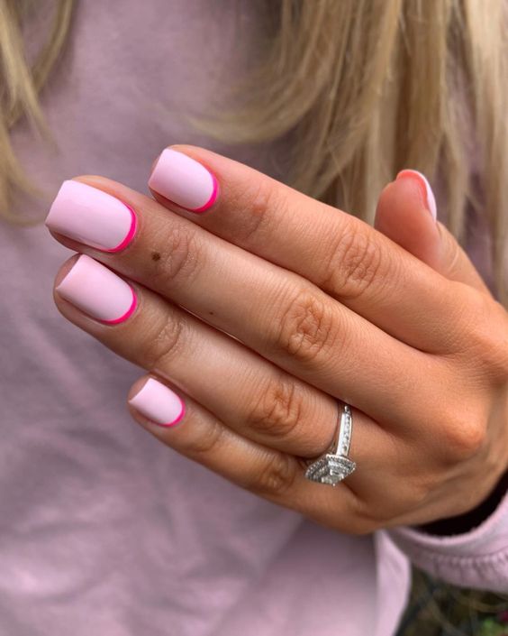 Reverse french tip nails