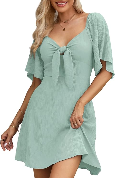 Dokotoo Women’s Elegant Bow Mini Dress