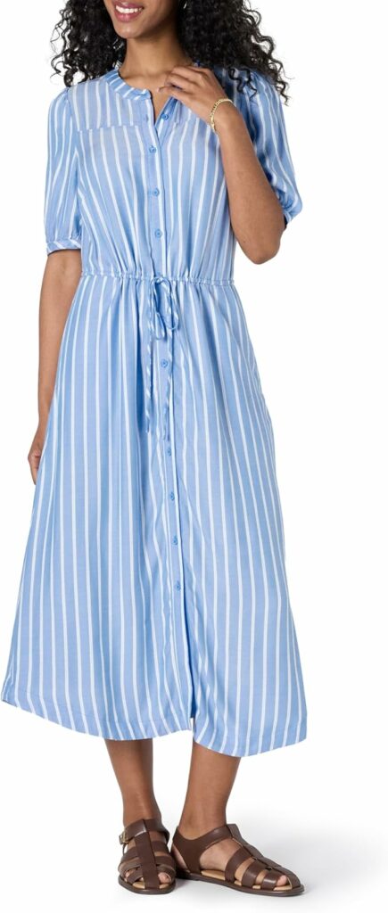 Amazon Essentials Women's Relaxed Fit Midi A-Line Dress