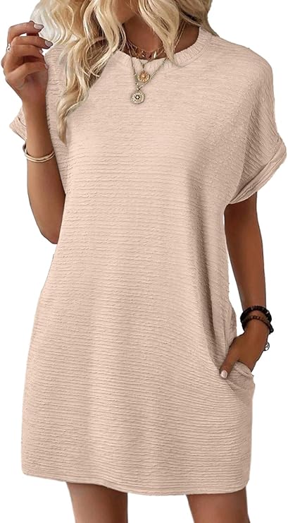 EVALESS Short Sleeve Spring Mini Dress