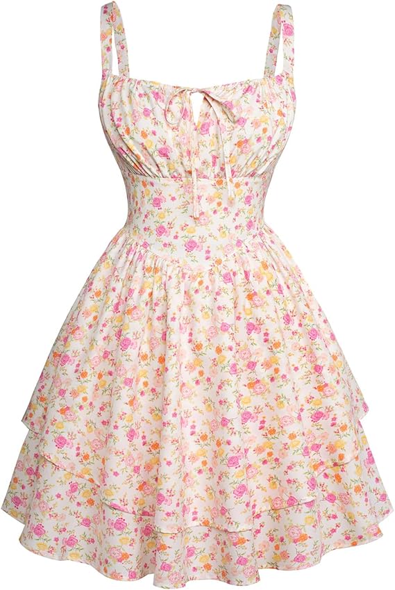 Scarlet Darkness Floral Corset Dress
