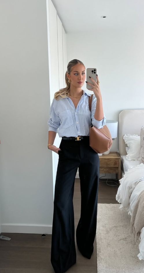 Trousers and button-up