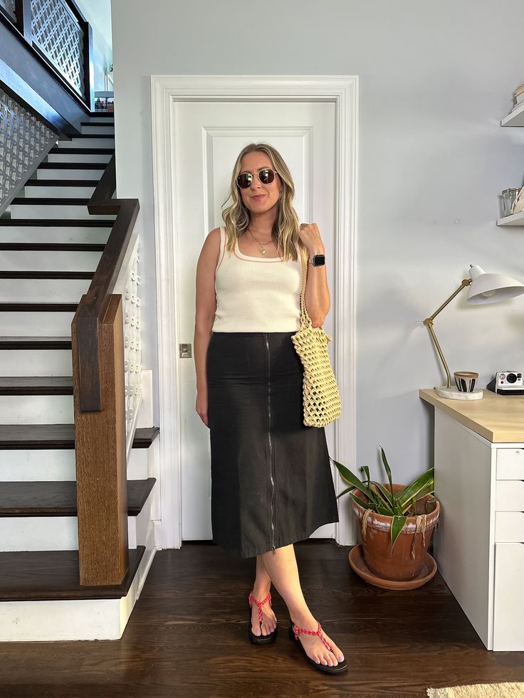 Midi Skirt and T-shirt