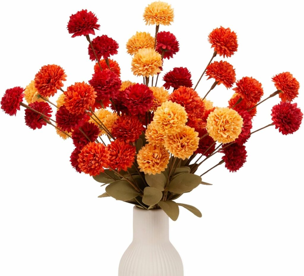12 Pcs 20" Faux Kiku Flowers Fall Flowers