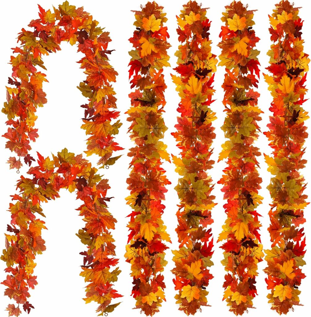 6pc Fall Maple Leaves Garland