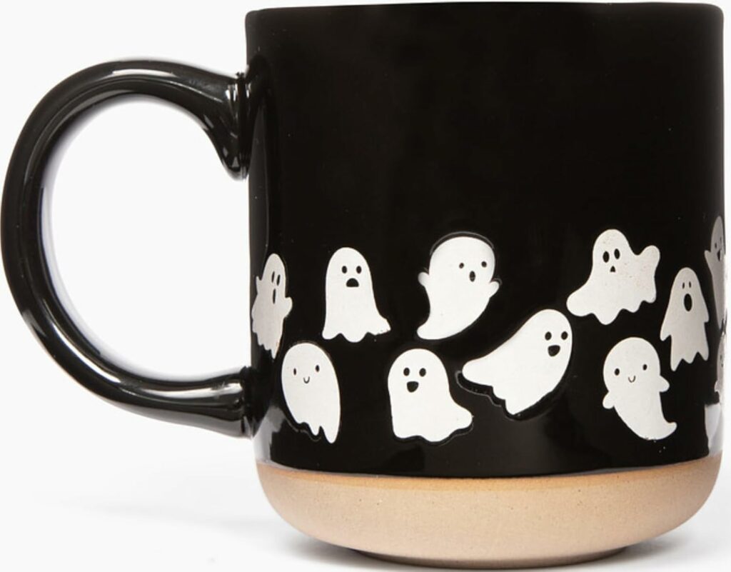 Sweet Water Decor White Ghosts Black Halloween Mug