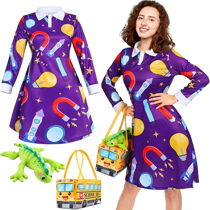 Ramede 3 Pcs Women Halloween Teacher Costume Set