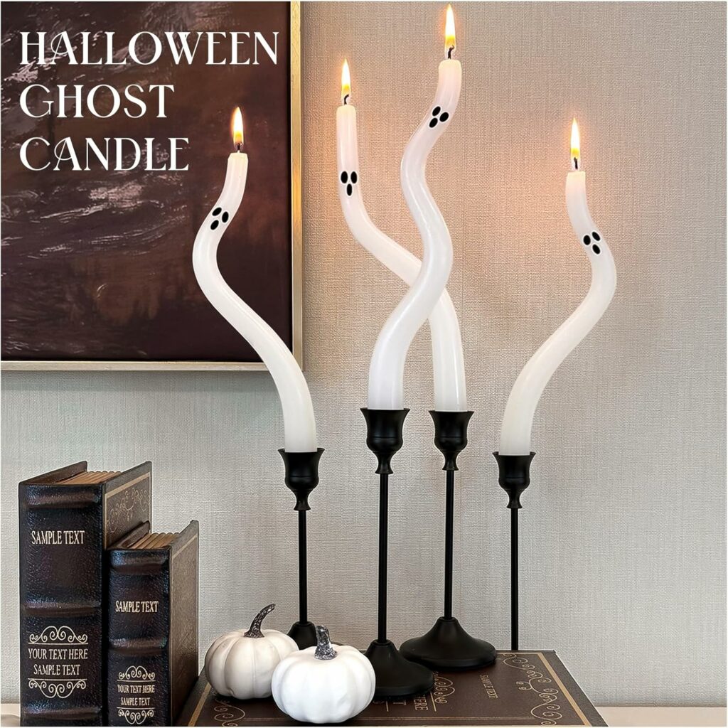 4 Pack Cute Ghost Taper Candles