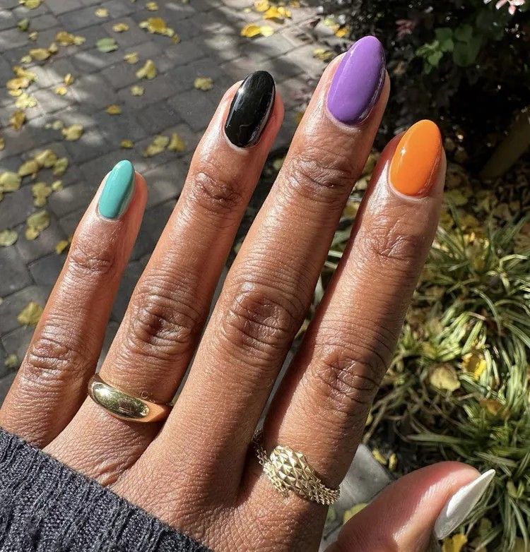 Halloween Skittle Nails