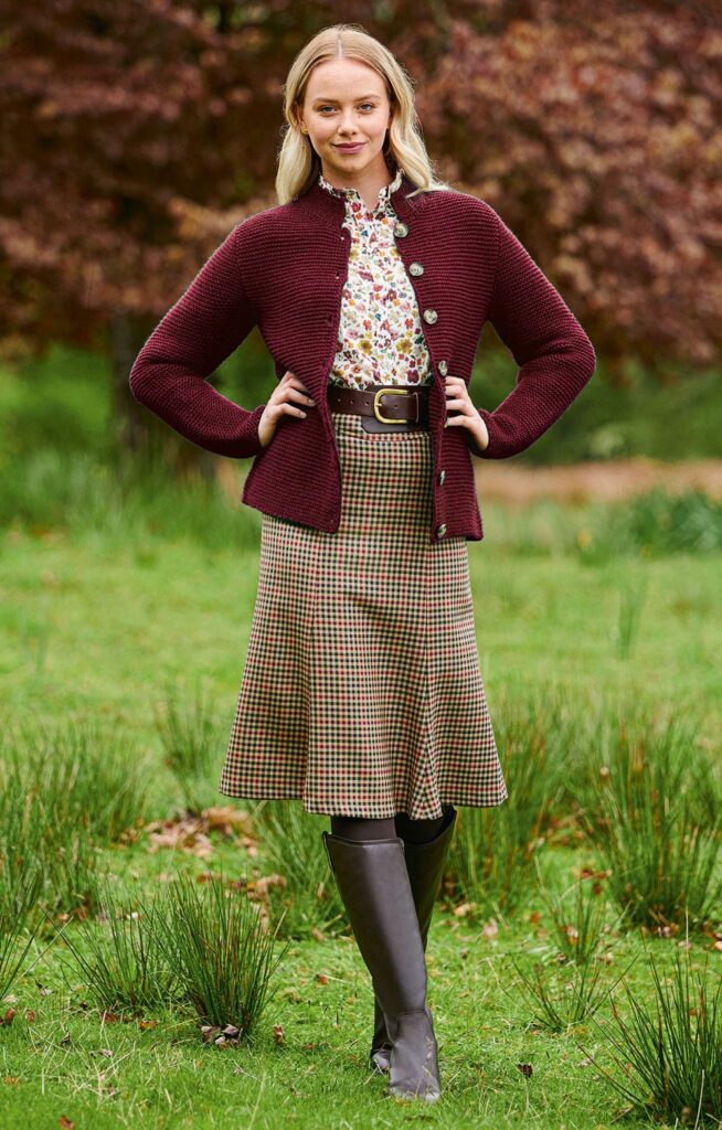 Plaid Skirt, Sweater, and Button-up