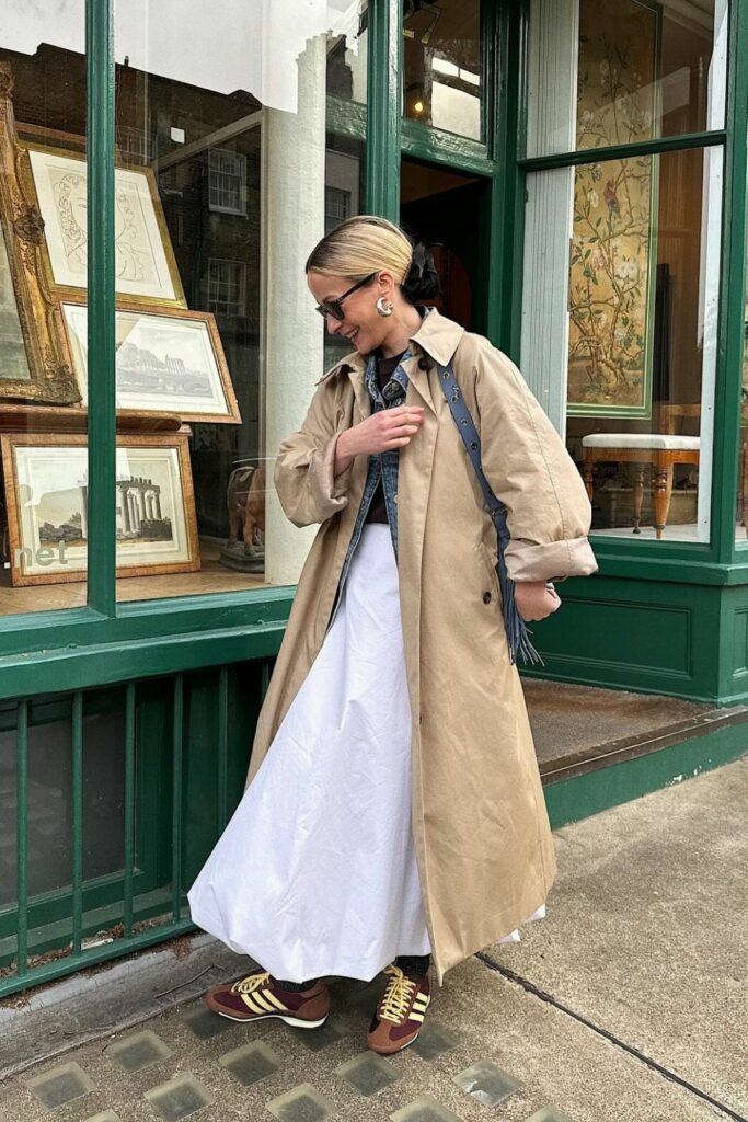 Skirt and Trench Coat