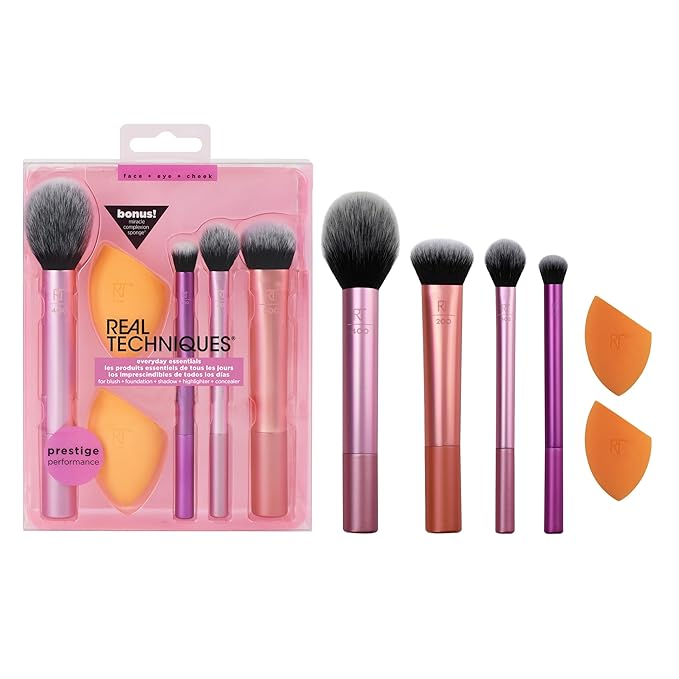 Real Techniques 6 Piece Everyday Essentials Makeup Brush Set