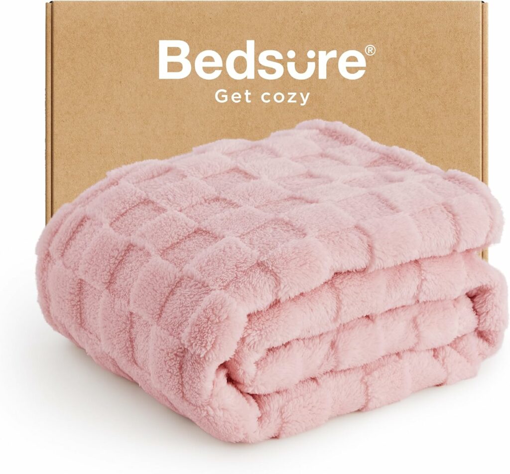 Bedsure Gentle Soft Pink Throw Blanket