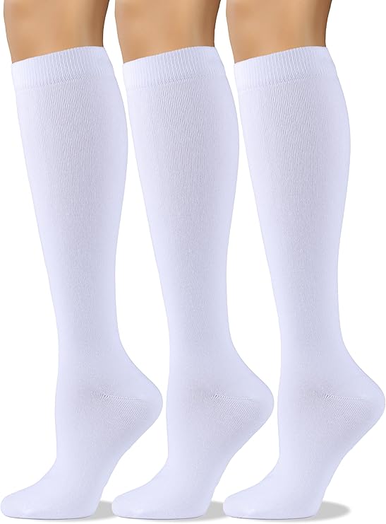 COTTON DAY Women's Soft Combed Cotton Knee High Socks