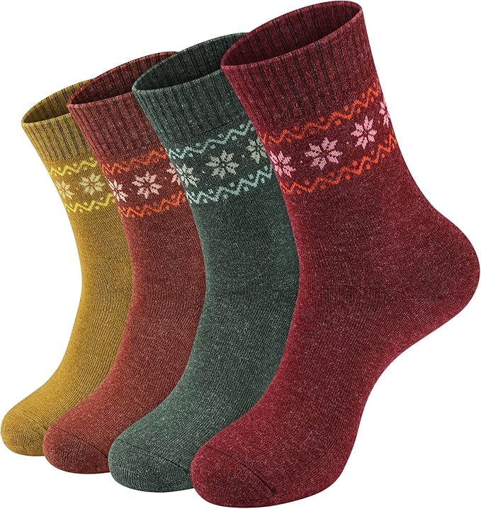 NinetoFiveLife Pack of 4 Women's Merino Wool Socks
