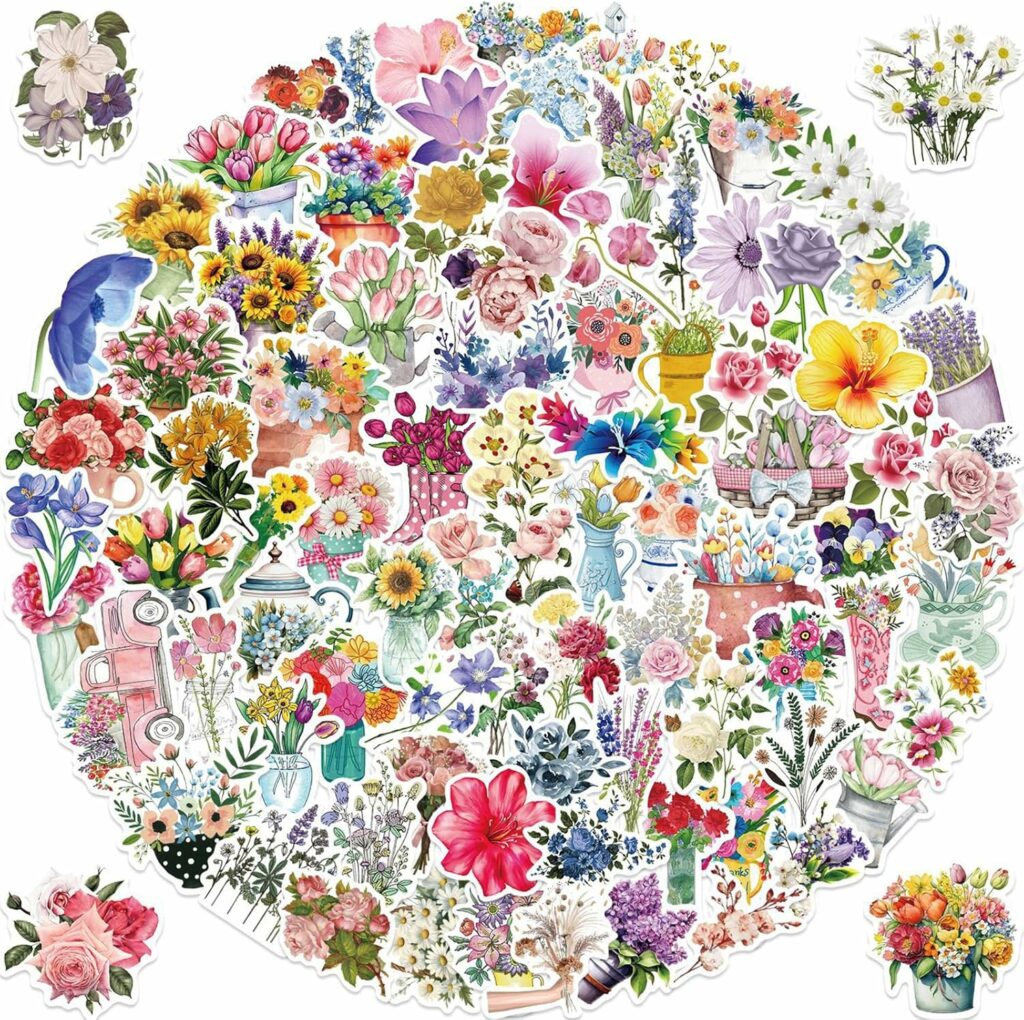 100pcs Floral Stickers