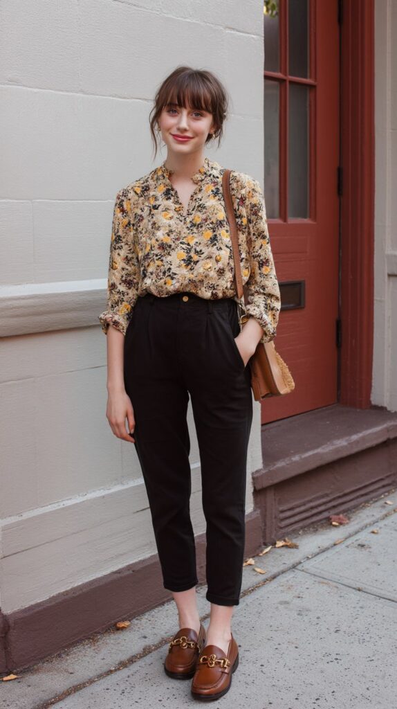 Patterned office outfit