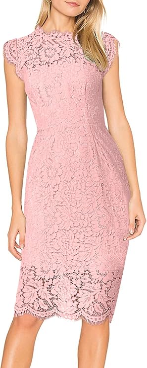 MEROKEETY Women's Sleeveless Lace Cocktail Dress