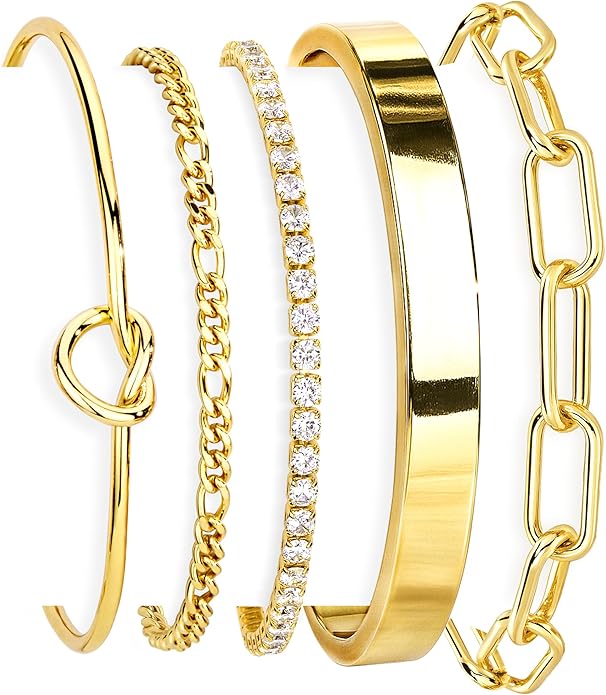 Gold Bracelets Set