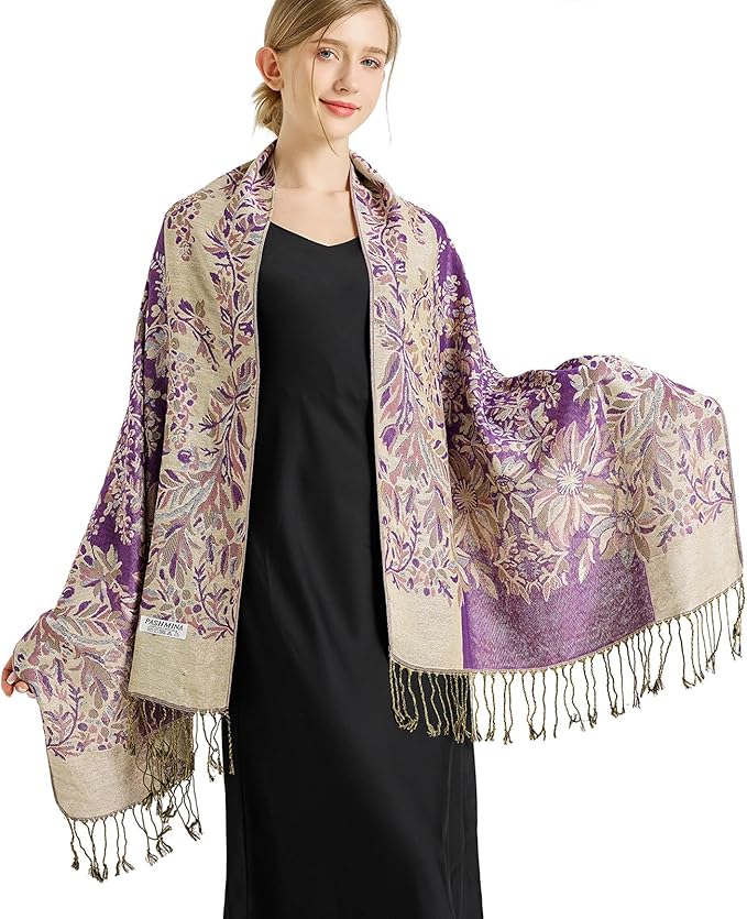 vimate Silky Paisley Pashmina Shawl