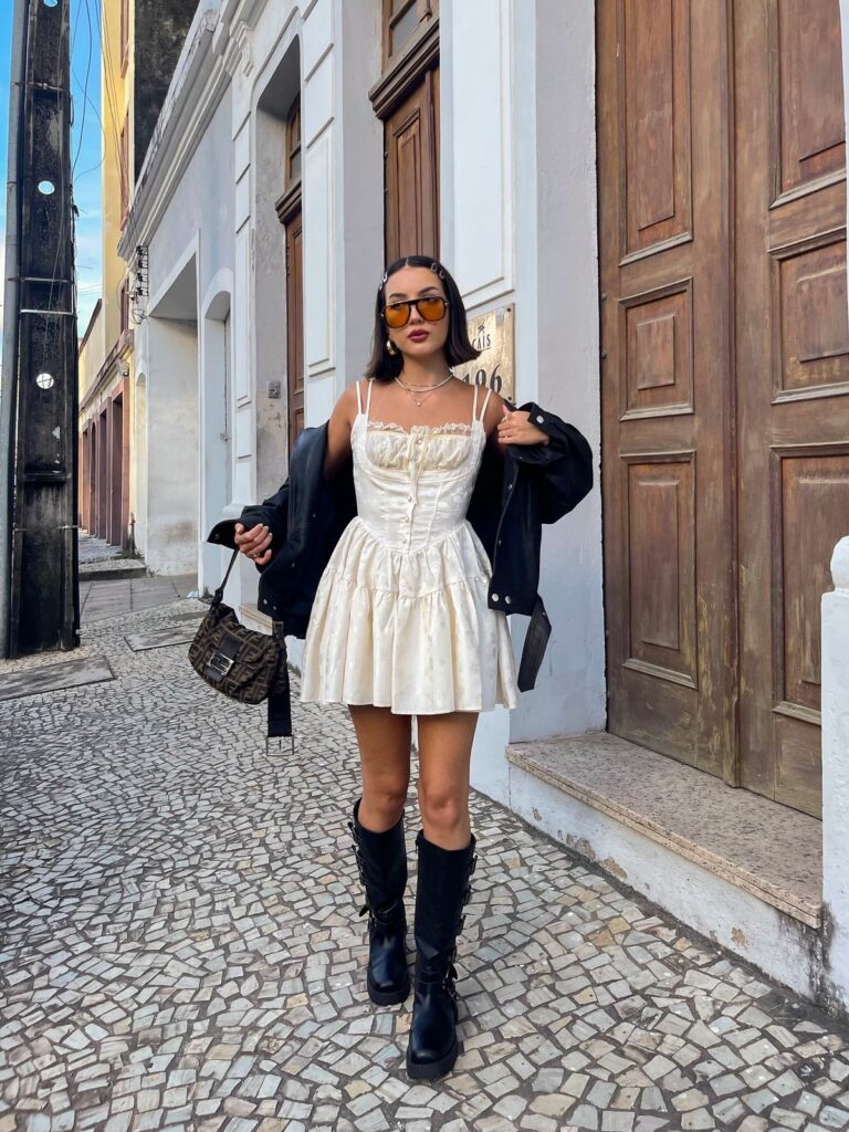 Mini Dress+Boots+Jacket