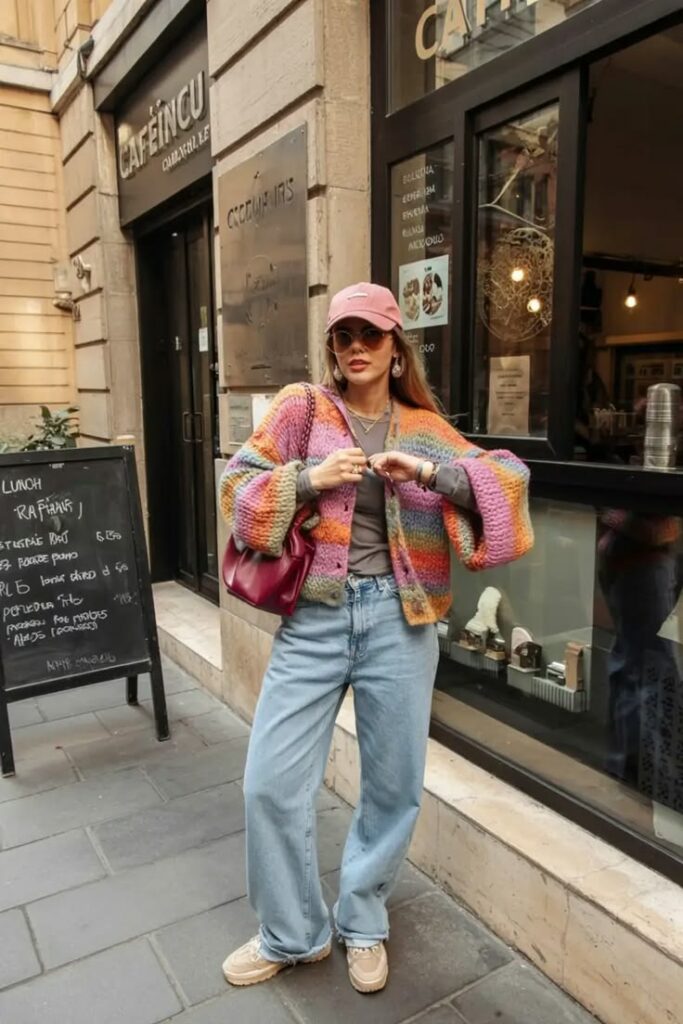 Jeans+Cardigan