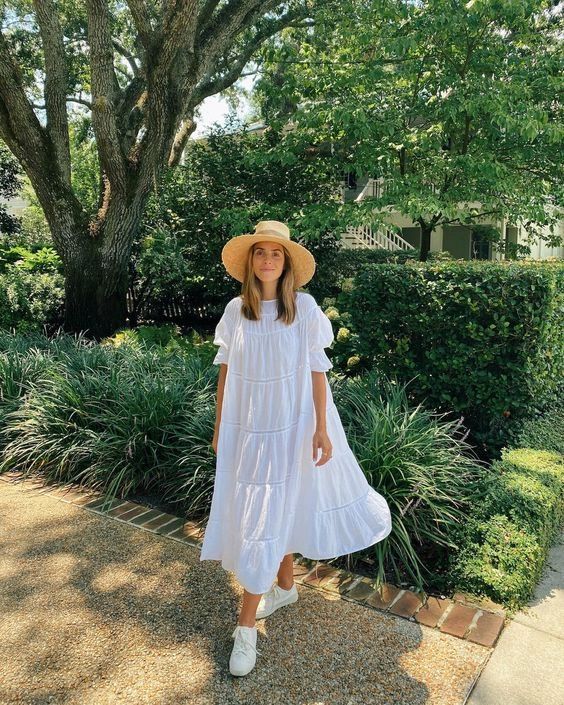 Dress+Hat+Sneakers
