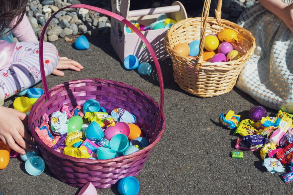 Making an Easter basket