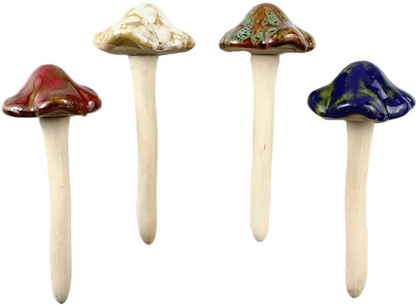 4pcs Ceramic Mushroom for Garden