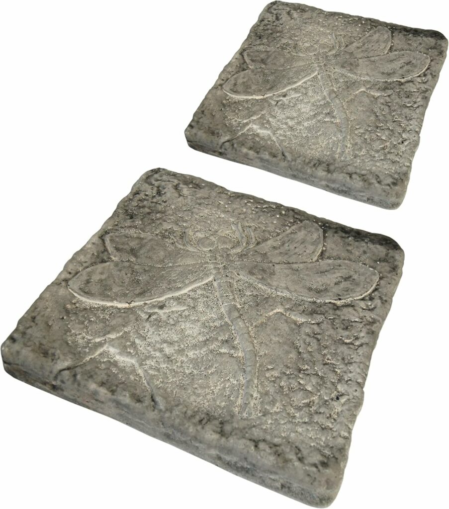 Set of 2 Athens Pre-Aged Dragonfly Stepping Stones