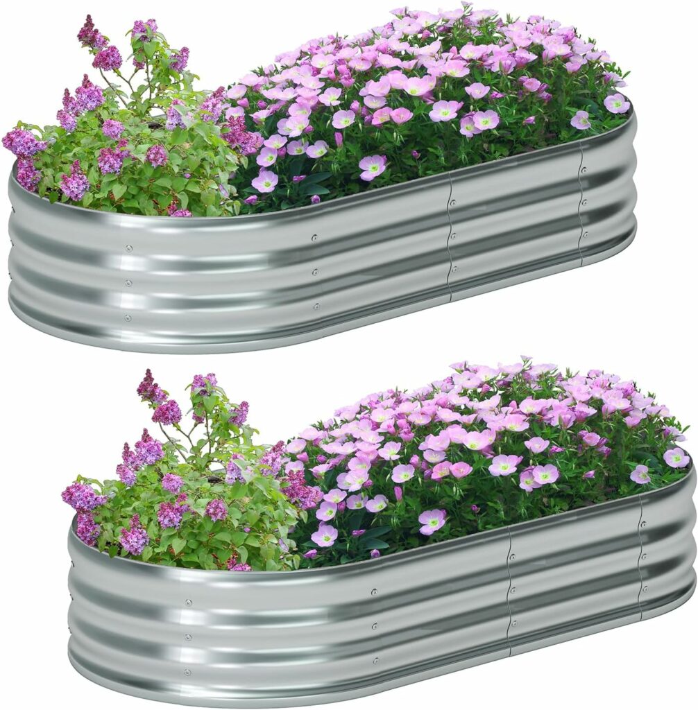 2 Pack Galvanized Raised Garden Bed