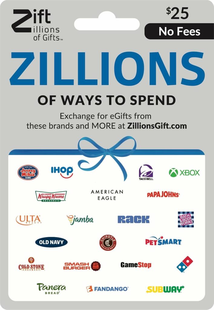 Zift Zillions of Gifts Physical Gift Card