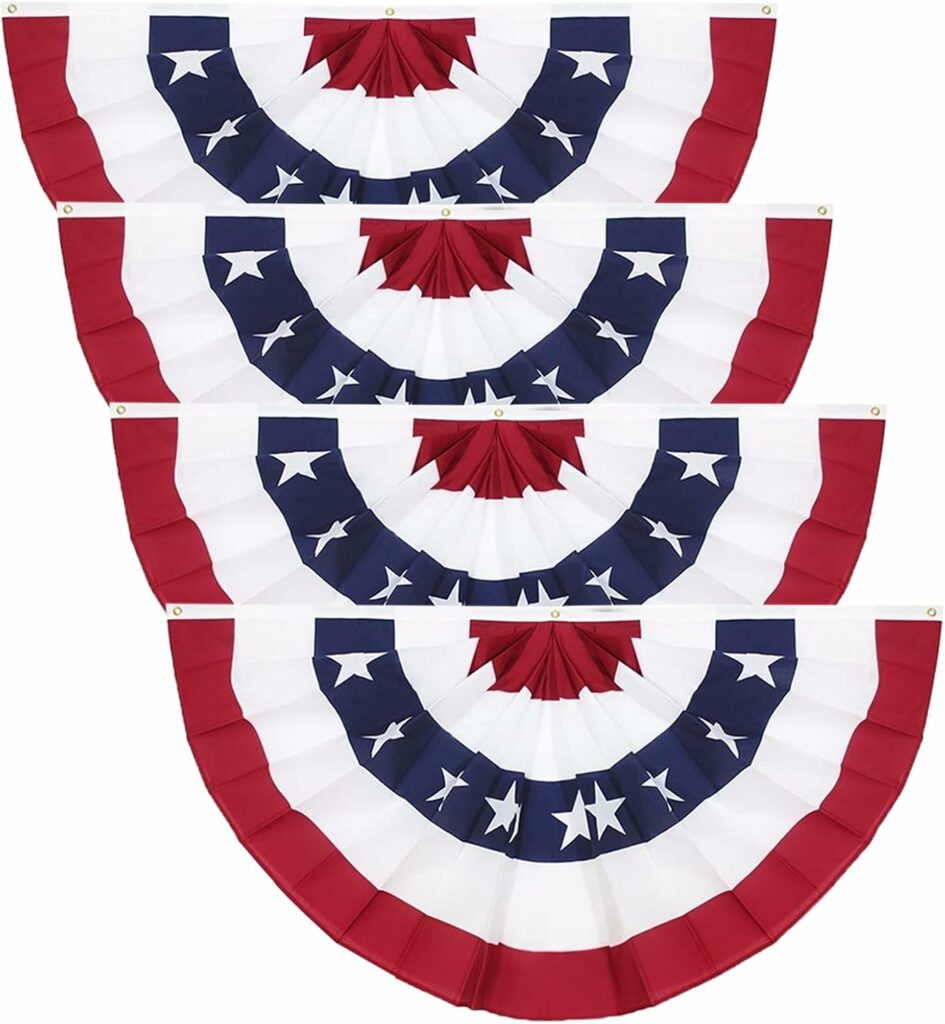 American Pleated Fan Flag (Set of 4)
