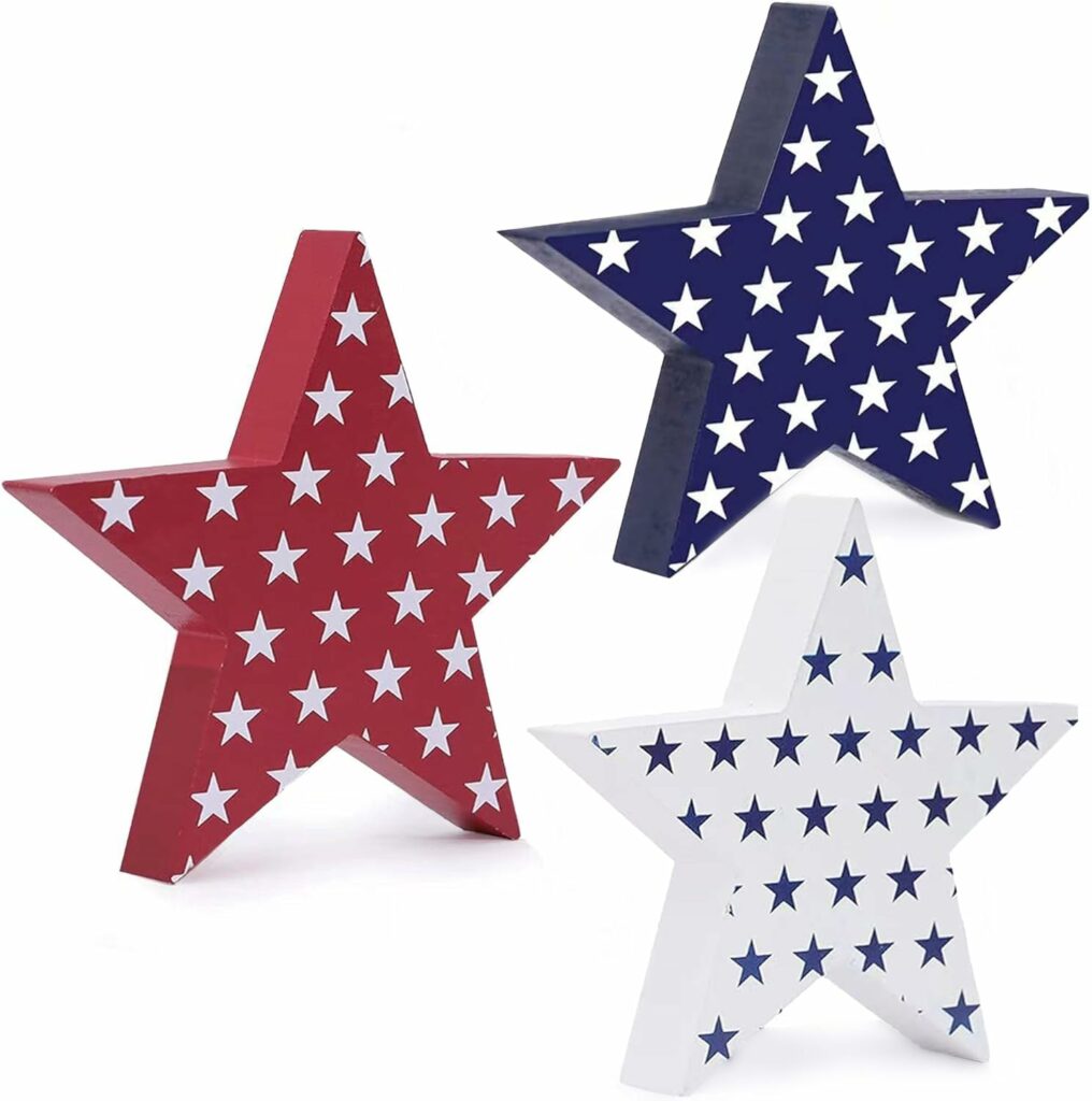 4th of July Wooden Star Decorations