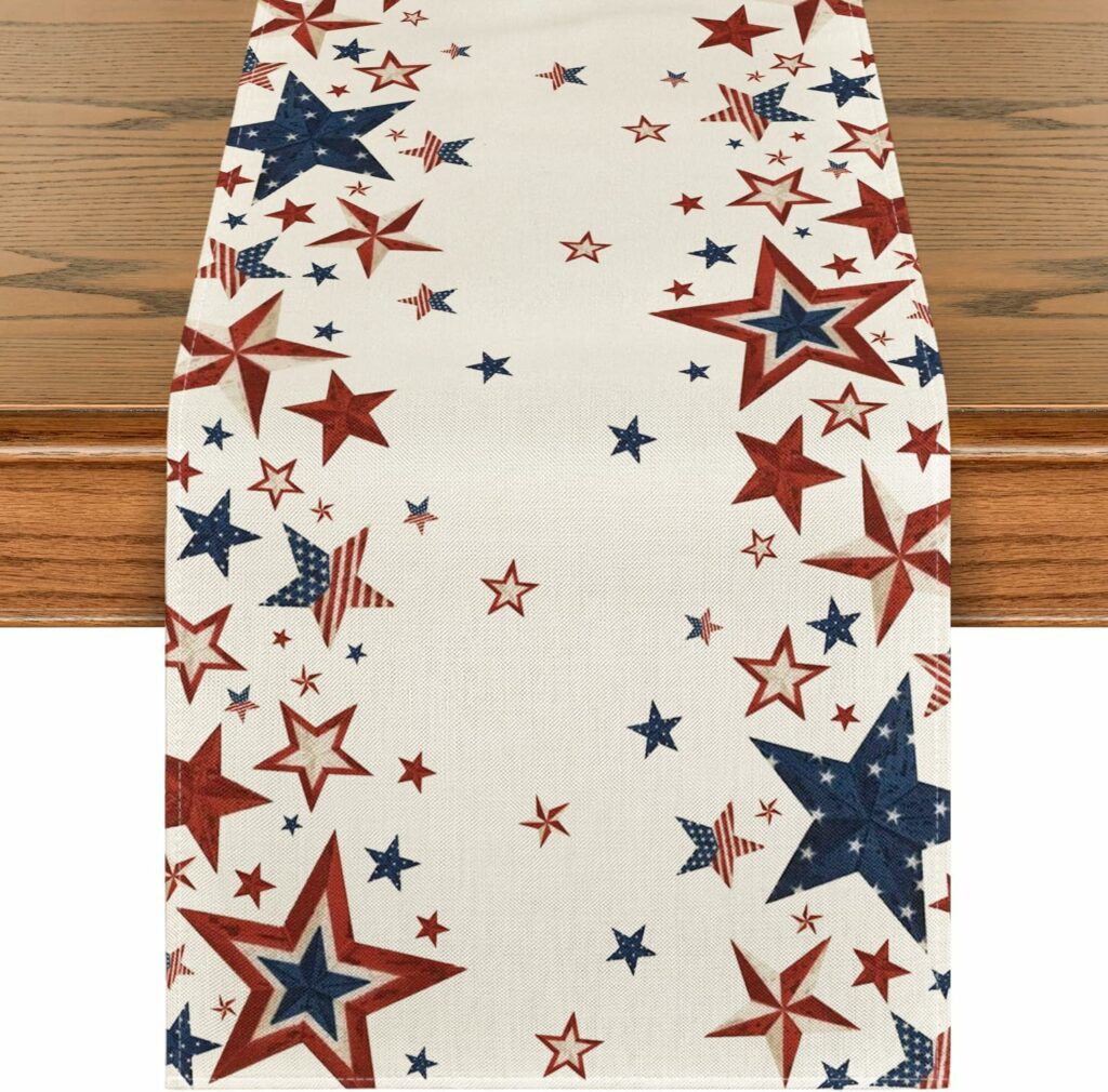 Old Style Stars 4th of July Table Runner