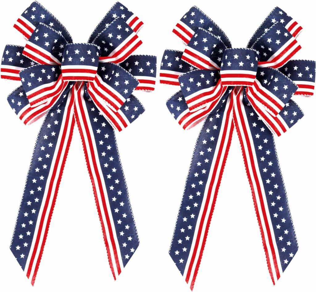 2 Pack 4th of July Decor Bows