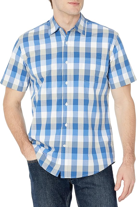 Men's Regular-Fit Short-Sleeve Poplin Shirt