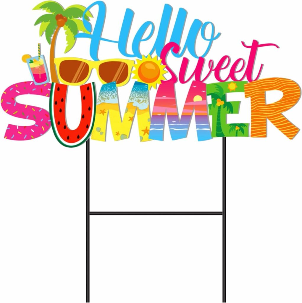 Hello Sweet Summer Metal Garden Stake
