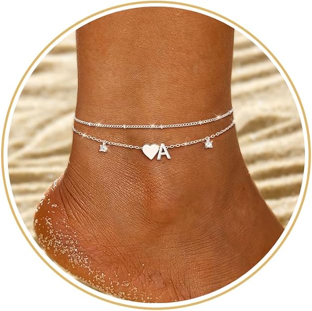 Initial Anklets For Women