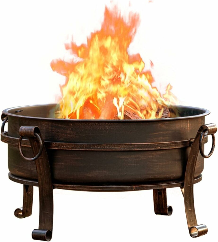 36 Inch Fire Pit with Grill & Lid