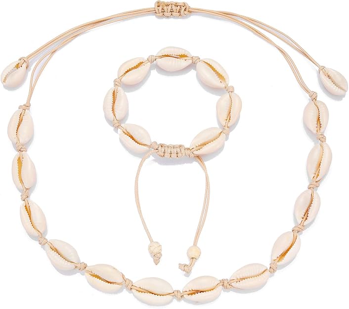 2Pcs Shell Necklace and Anklet