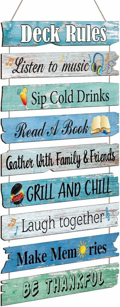 Outdoor Deck Rules Sign