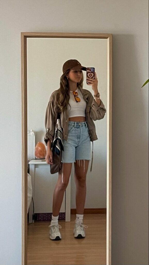 Tank+Button-up+Shorts