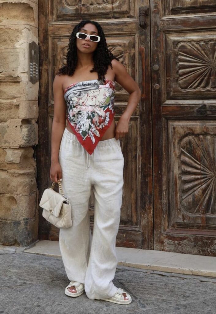 Pants+Scarf Top